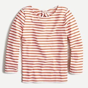 J. Crew Stripped Top w Tied Open Back 3/4 Sleeve